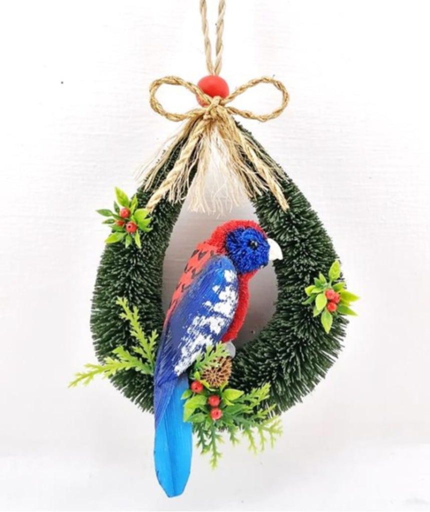Bristlebrush Designs <br> Christmas Decoration <br> Crimson Rosella Door Loop Hanger
